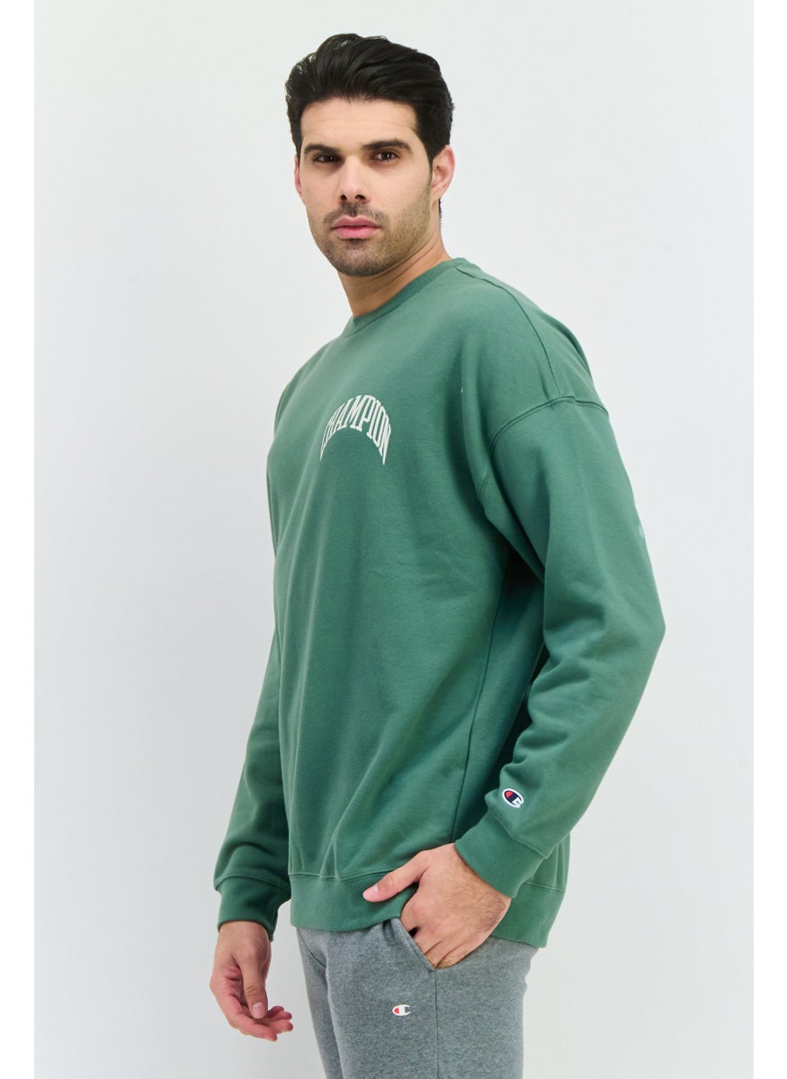 Men Baggy Fit Long Sleeve Outdoor Sweatshirts, Sage Green