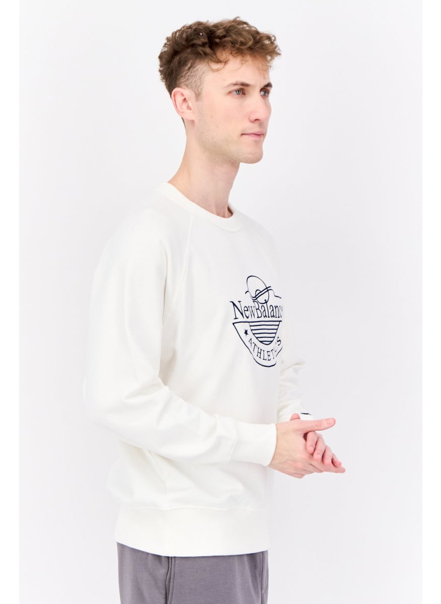 Men Sportswear Fit Long Sleeves Outdoor Sweatshirts, White
