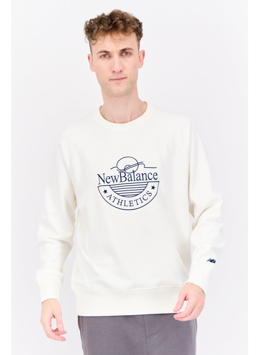 Men Sportswear Fit Long Sleeves Outdoor Sweatshirts, White