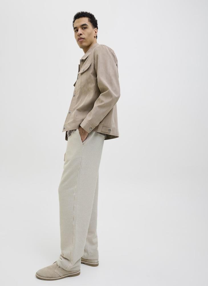 Checked Drawstring Loose Fit Sweatpants