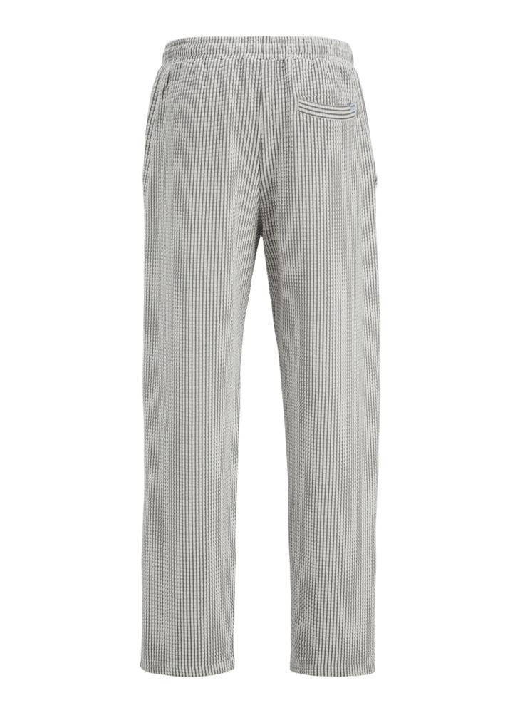 Checked Drawstring Loose Fit Sweatpants