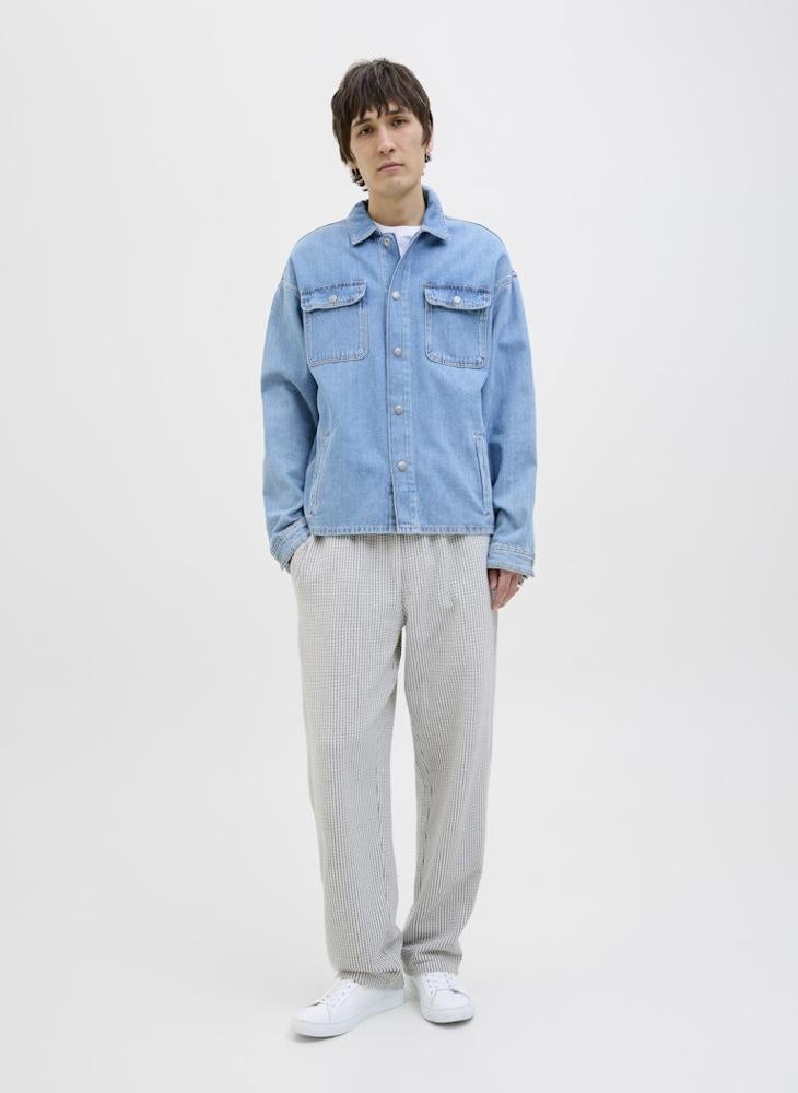 Checked Drawstring Loose Fit Sweatpants
