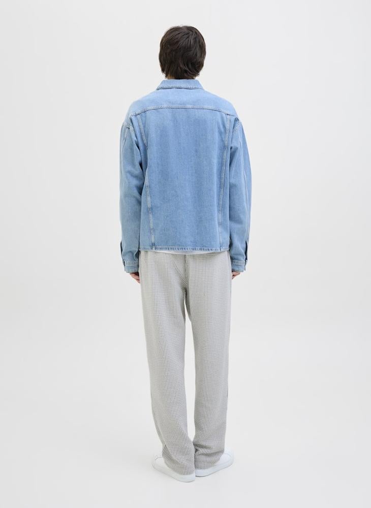 Checked Drawstring Loose Fit Sweatpants