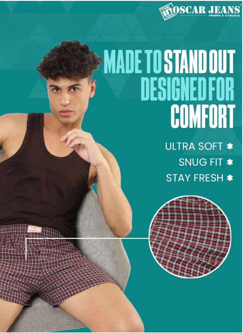 6 Pack Cotton Rich Woven Boxers Loose Fit