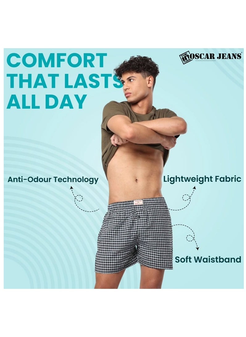 6 Pack Cotton Rich Woven Boxers Loose Fit