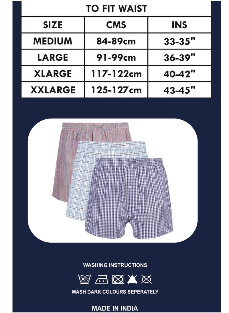 6 Pack Cotton Rich Woven Boxers Loose Fit