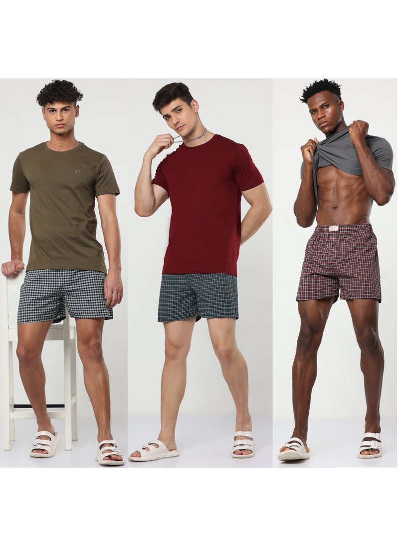 6 Pack Cotton Rich Woven Boxers Loose Fit