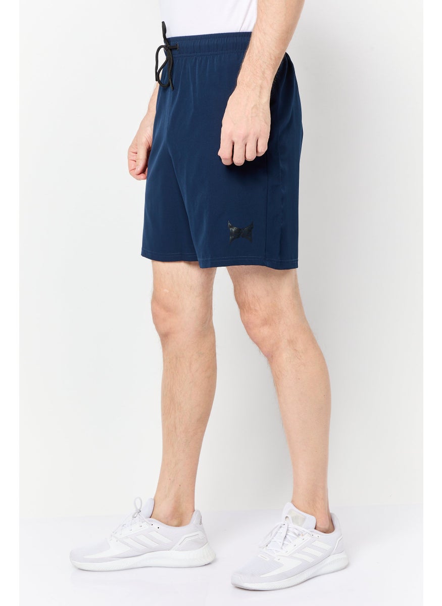 Men Sportswear Fit Brand Logo Training Shorts, Navy