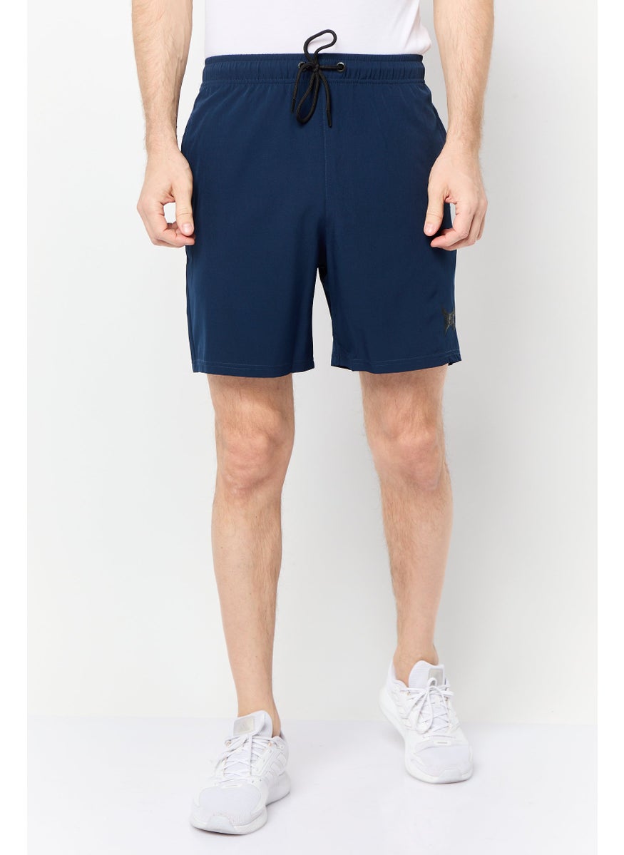 Men Sportswear Fit Brand Logo Training Shorts, Navy