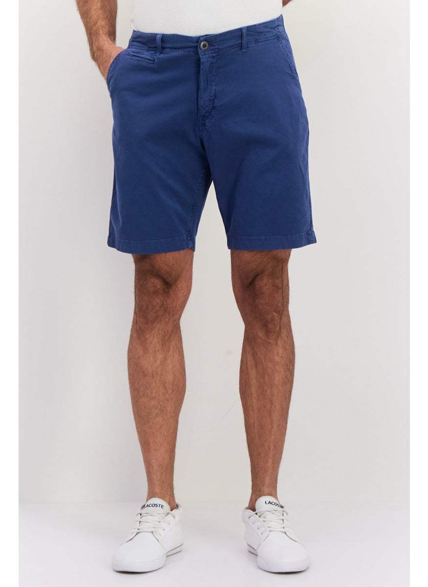 Men 9 Inseam Solid Chino Shorts, Navy