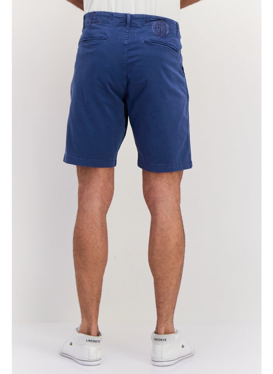 Men 9 Inseam Solid Chino Shorts, Navy