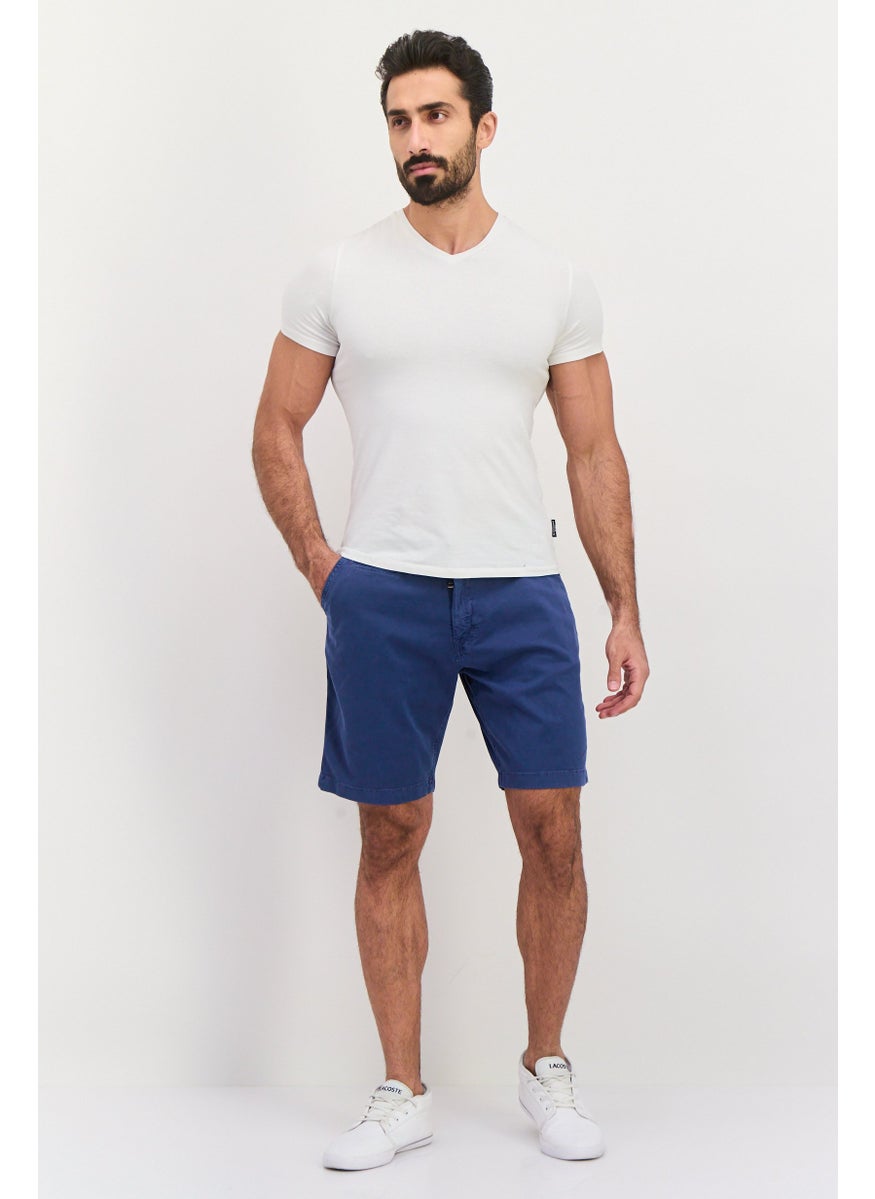 Men 9 Inseam Solid Chino Shorts, Navy