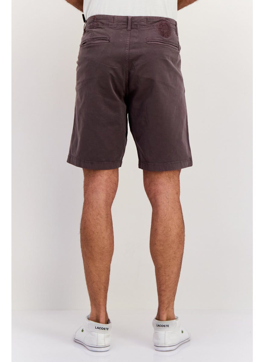 Men 9 Inseam Solid Chino Shorts, Grey