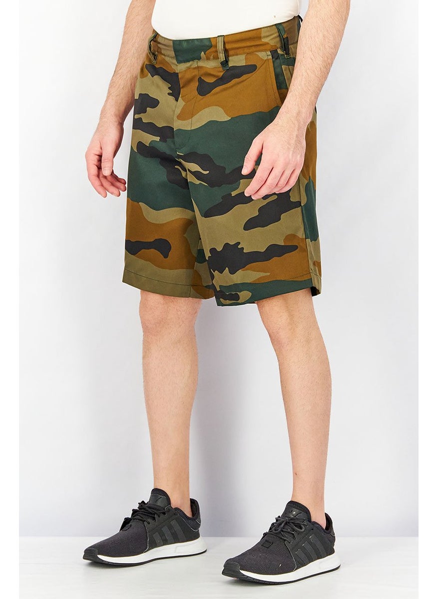 Men Camouflage Basic Short, Olive, Brown And Black