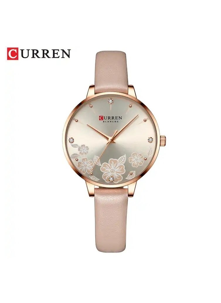CURREN 9068 Original Brand Leather Straps Wrist Watch For Women