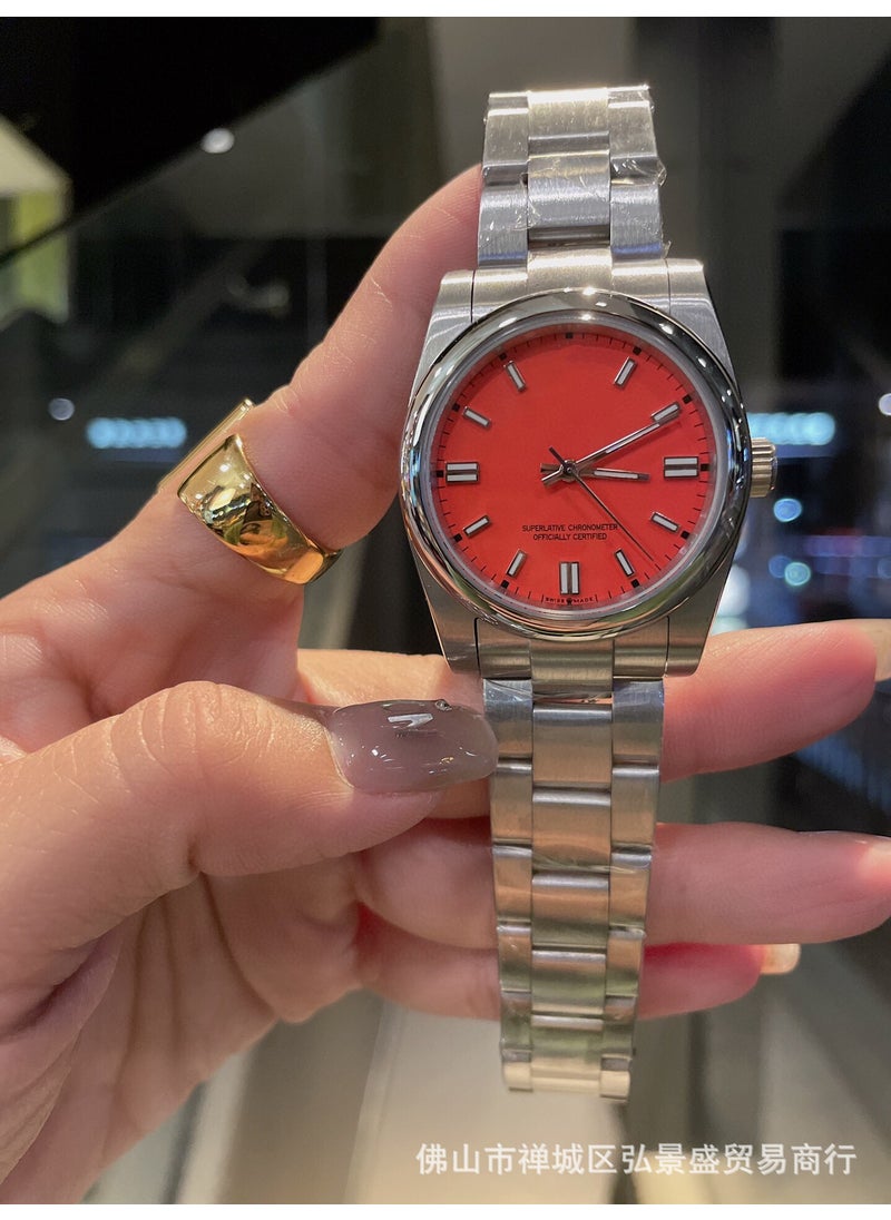 Fashion Unisex 904L Steel Timepieces Red plate