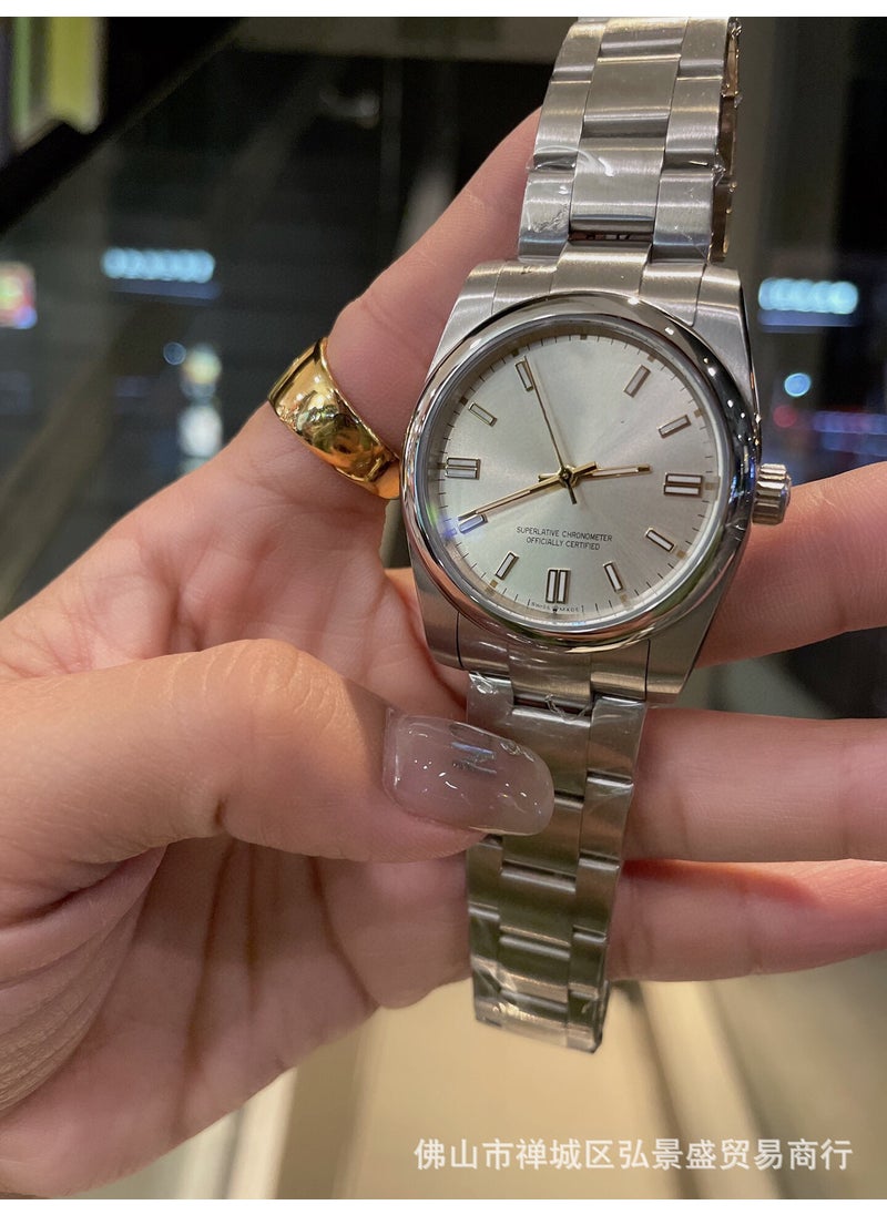 Fashion Unisex 904L Steel Timepieces White plate