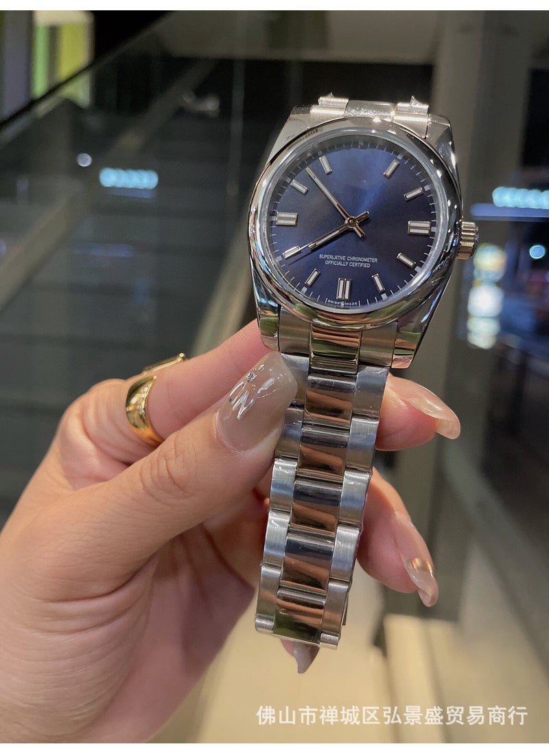 Fashion Unisex 904L Steel Timepieces Blue Plate