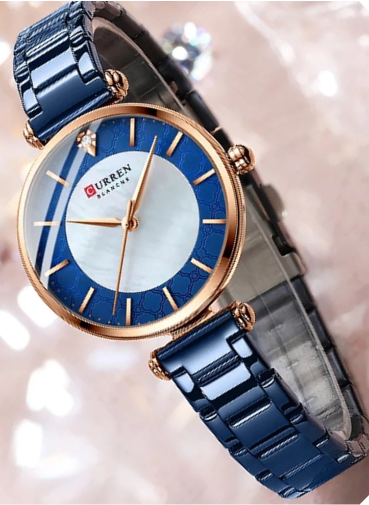 CURREN 9072 Stainless Steel Waterproof Japan Quartz Wrist watch for girls