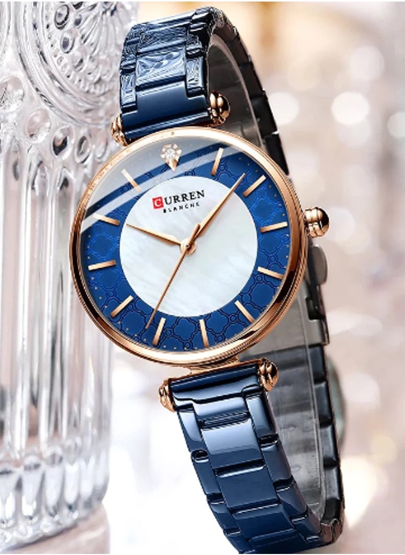 CURREN 9072 Stainless Steel Waterproof Japan Quartz Wrist watch for girls