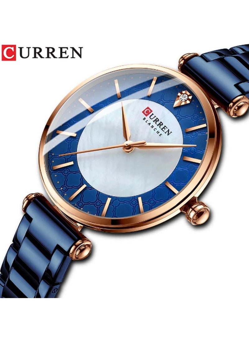 CURREN 9072 Stainless Steel Waterproof Japan Quartz Wrist watch for girls