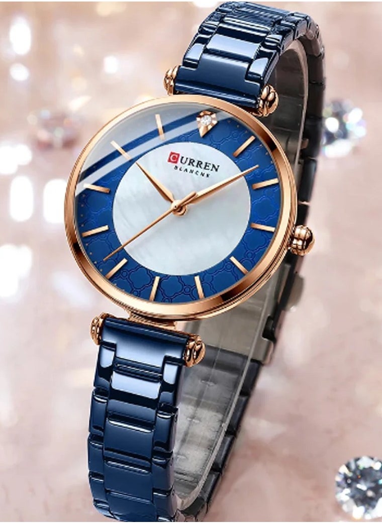 CURREN 9072 Stainless Steel Waterproof Japan Quartz Wrist watch for girls