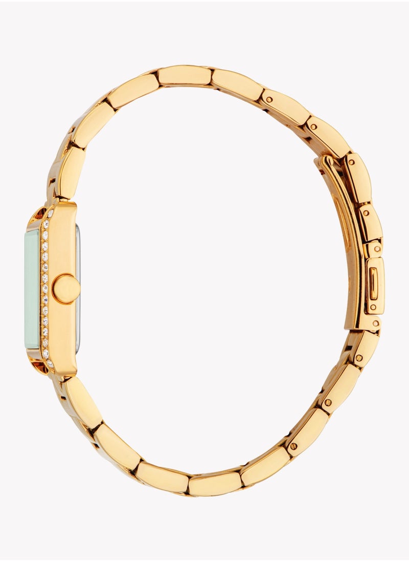 ESPRIT Women's Gold Stainless Steel, Dark Green | ES1L512M0055