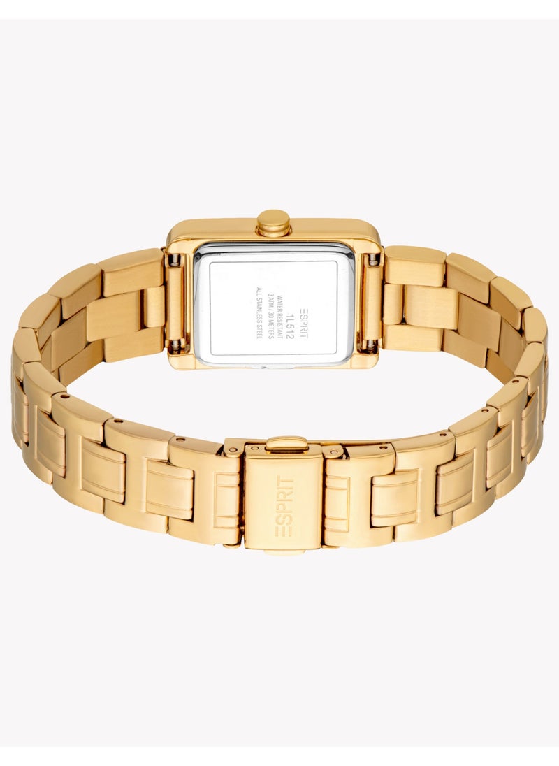 ESPRIT Women's Gold Stainless Steel, Dark Green | ES1L512M0055