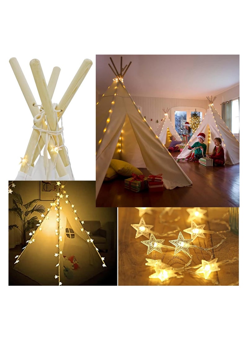 Starry White Pop-Up Teepee Tent
