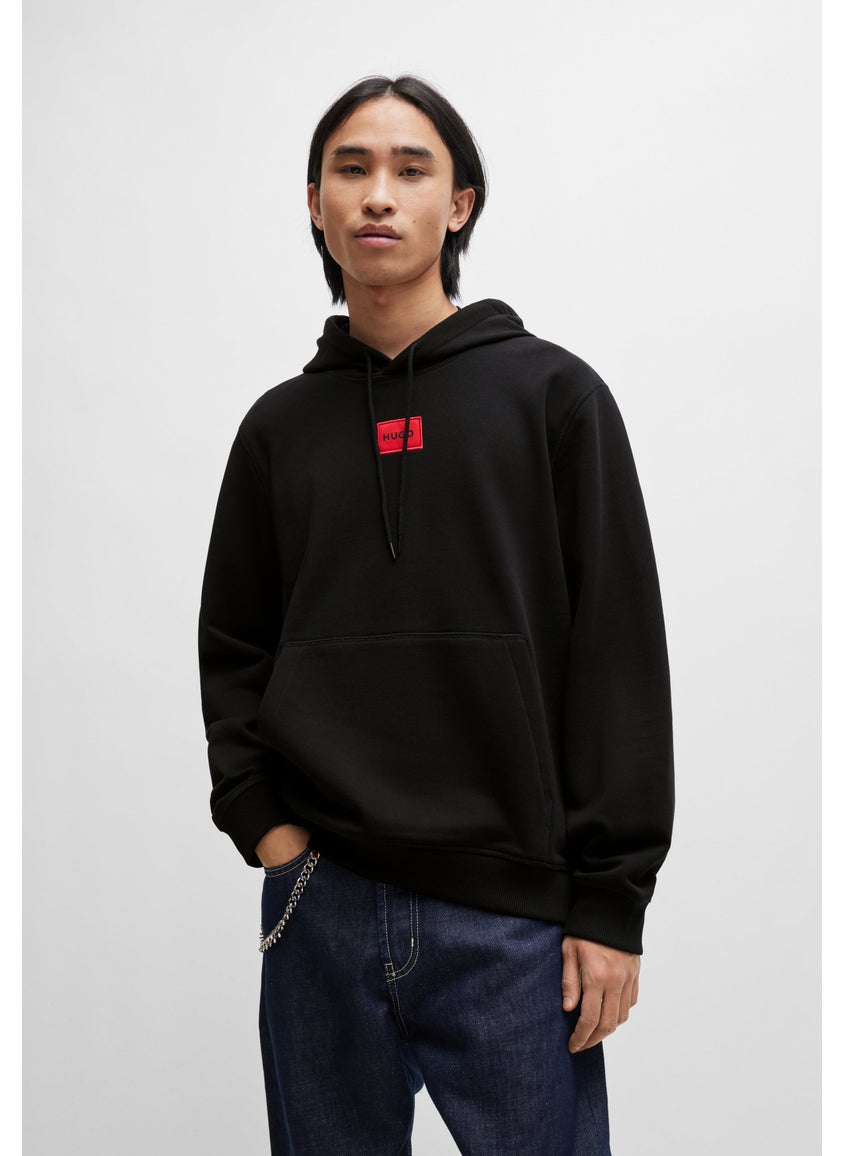 Cotton-terry hoodie with logo label