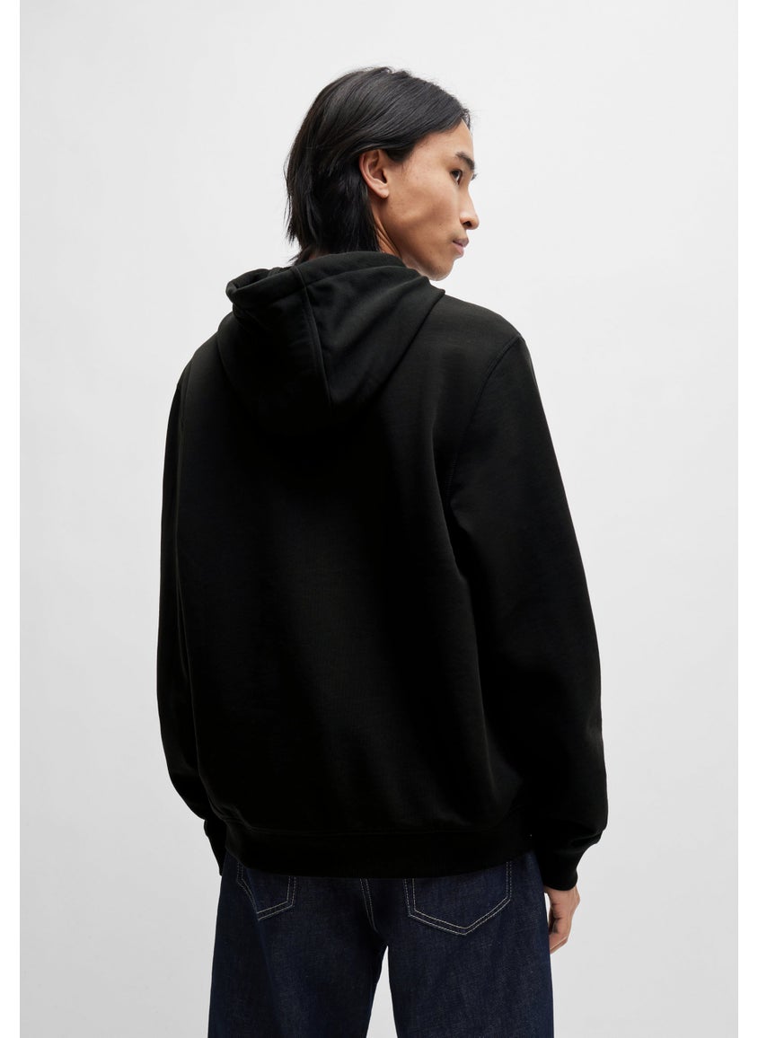 Cotton-terry hoodie with logo label