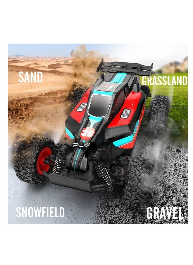 Loozix RC Racing Car, 1:20 Scale 2.4GHZ Remote Control 20KM/H High Speed Racing RC Truck Electric Toy Vehicle with 2 Rechargeable Batteries for Boys Kids