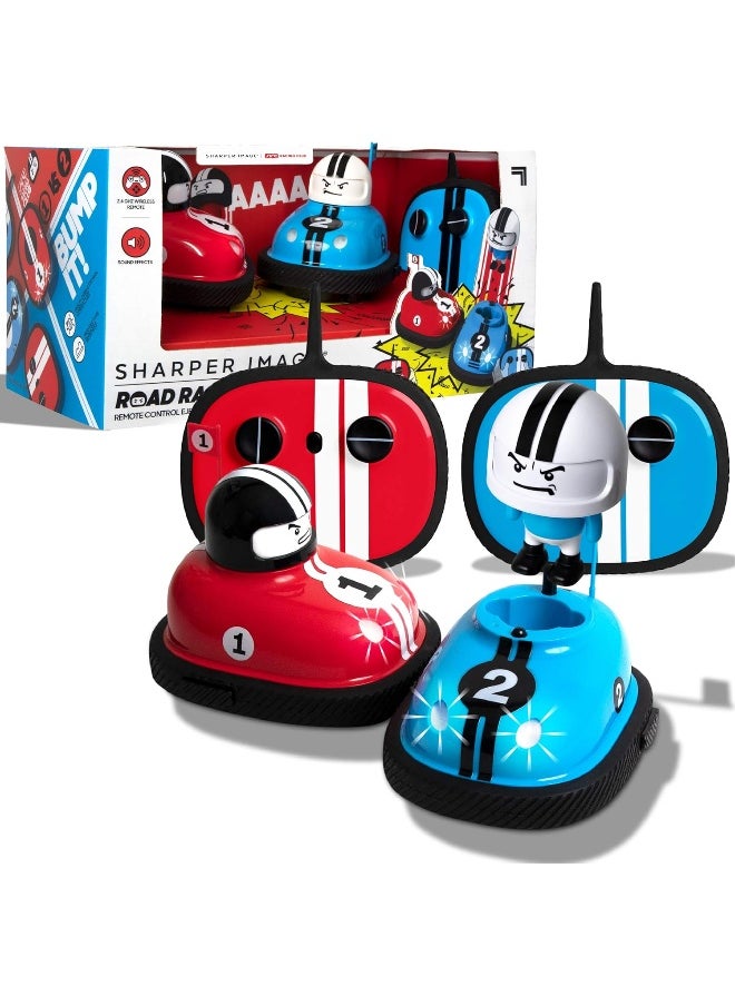 Sharper Image Bumper Rivals Remote Control Ejecting Bumper Cars Set (Pack of 2, Blue/Red)