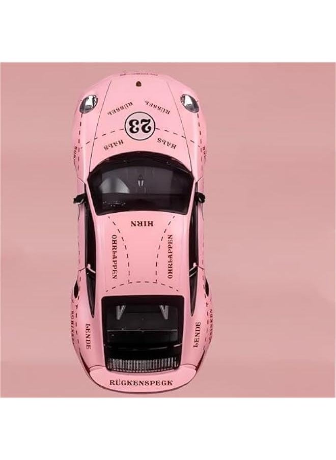 Toy Car Model Porsche 911 Turbo S Car Ornaments, Alloy Diecast Car Toy with Display Base, Pull Back Car Toys with Light  Sound for Kids Age 4-8 Girls Gift Pink