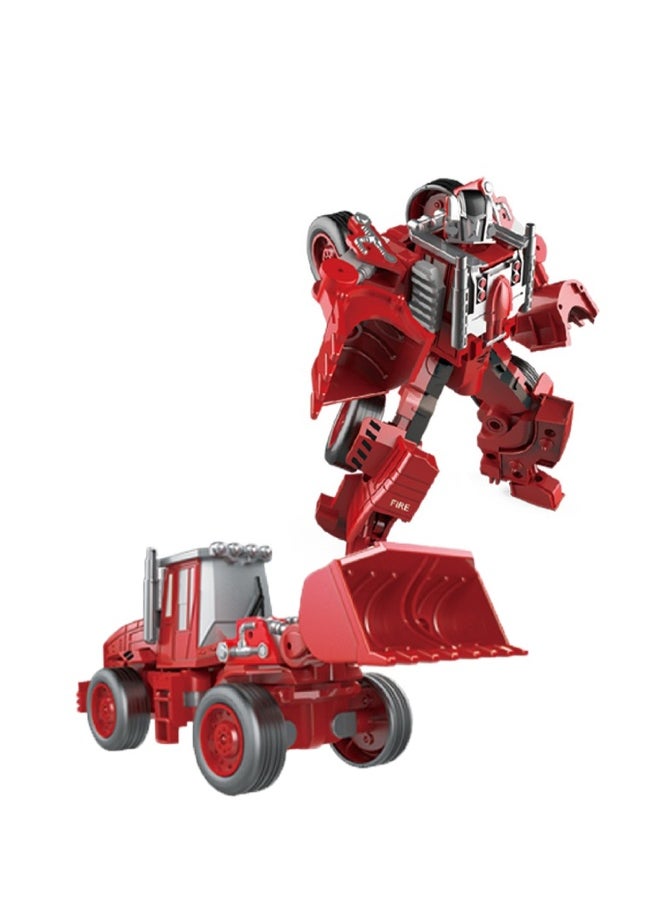 Transformed Robot Engineering Vehicle Fire Fighter Model Children's Toy Set Gift (Alloy Transformed Bulldozer)