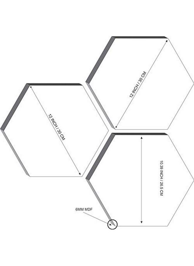 SAF paintings 6MM MDF Hexagon Modern Art Designer Painting Digital Reprint 21 inch x 21 inch Painting () SANFHX79
