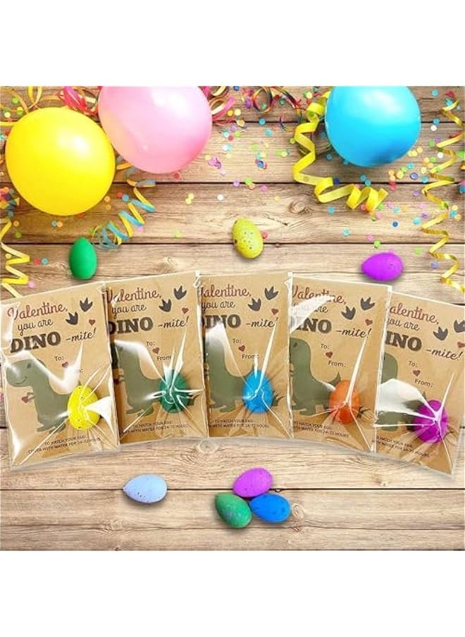 Hatching Dinosaur Eggs - 24 Pieces Colorful Hatching Card Bulk | Adorable Hatching Dino Egg Grow in Water | Dino Eggs for Boys, and Girls, Kindergarten, School, Classroom Celebration Presents