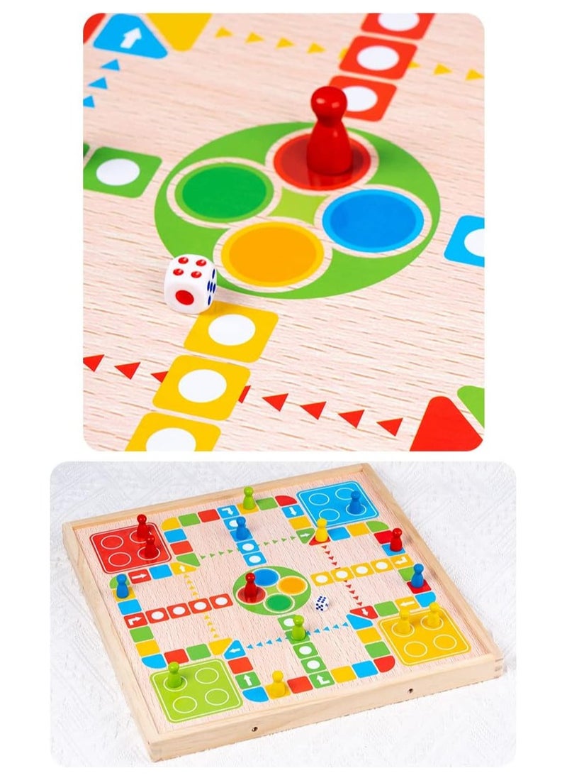 Bouncing Chess Ludo Board Game, Table Desktop Battle 2 Sides 2 in 1, Slingshot Table Hockey Party Game, Board Games Toys for Parent-Child