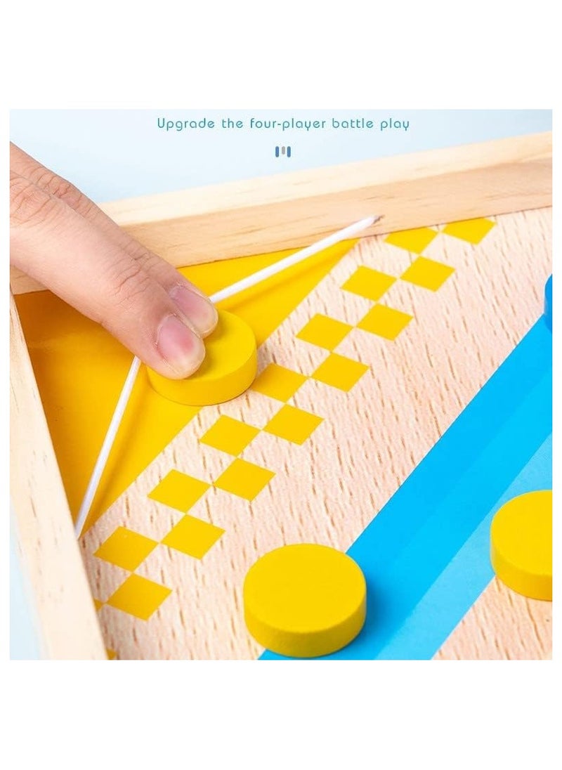 Bouncing Chess Ludo Board Game, Table Desktop Battle 2 Sides 2 in 1, Slingshot Table Hockey Party Game, Board Games Toys for Parent-Child