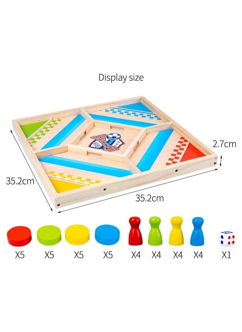 Bouncing Chess Ludo Board Game, Table Desktop Battle 2 Sides 2 in 1, Slingshot Table Hockey Party Game, Board Games Toys for Parent-Child