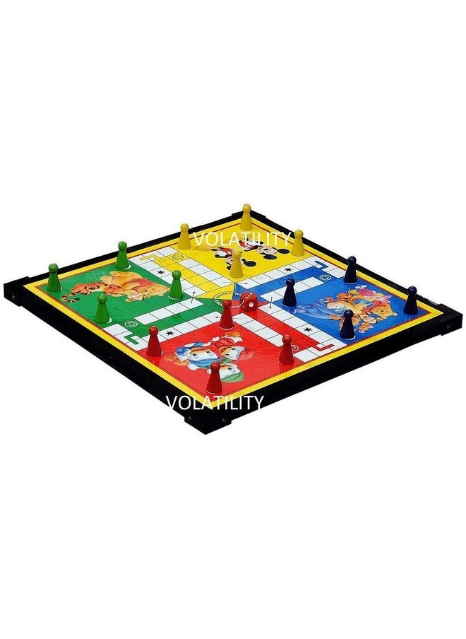 VOLATILITY Wooden Board 12-12 Ludo Snakes & Ladders (Ludo with Coins and dice)