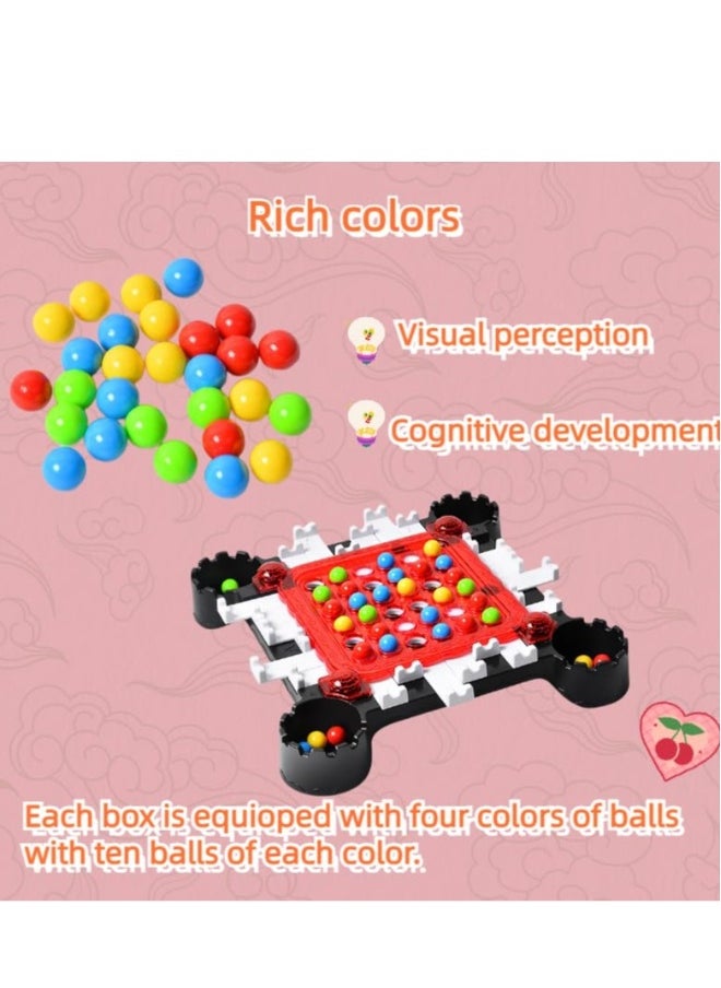 Rainbow Ball Elimination Game, Strategy Board Game for 2-4 Players, Includes 40 Colorful Balls, Educational Interaction Game for Logical Thinking, Family Fun for Kids Ages 6+