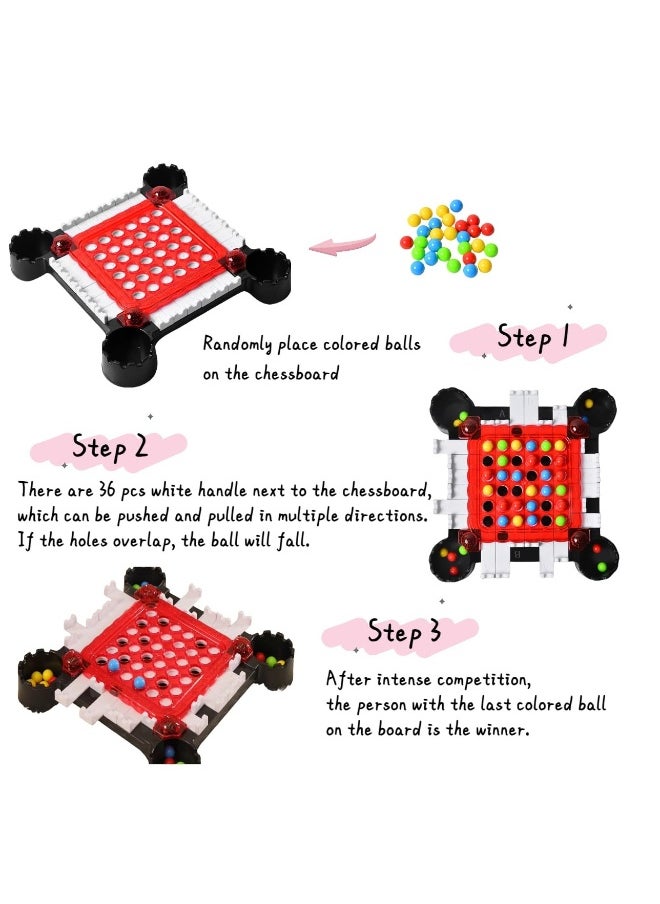 Rainbow Ball Elimination Game, Strategy Board Game for 2-4 Players, Includes 40 Colorful Balls, Educational Interaction Game for Logical Thinking, Family Fun for Kids Ages 6+