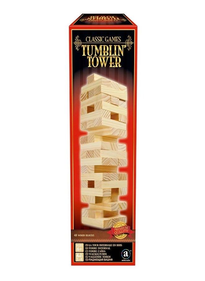 Merchant Ambassador Classic Games Wooden Tumblin Tower Set (48 Blocks)