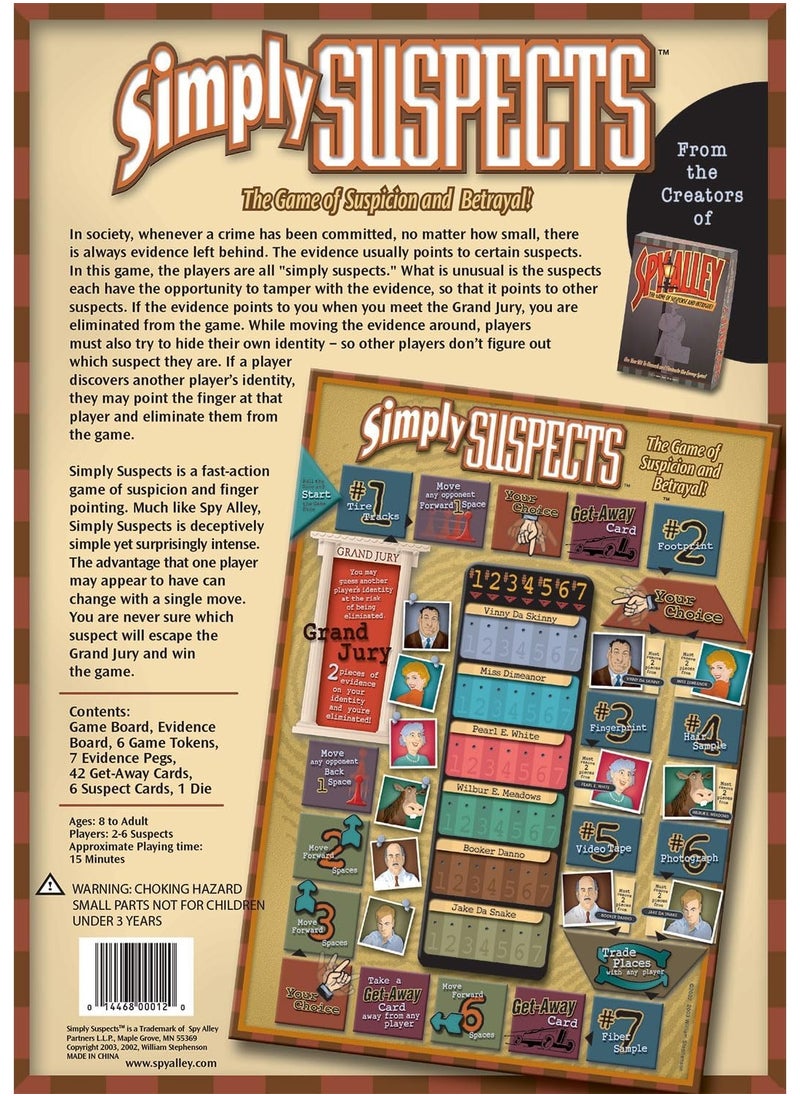 Simply Suspects - Strategy Board Game - from Spy Alley