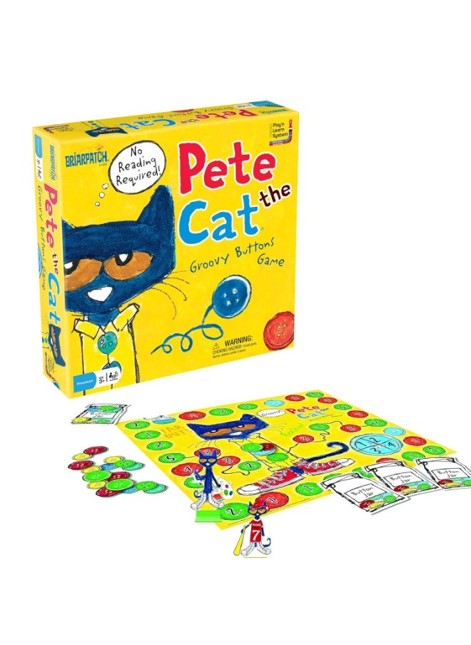 Pete the Cat Groovy Buttons Game from Briarpatch, Collect Buttons and Fill Your Jar, For Ages 3 and Up and 2 to 4 Players