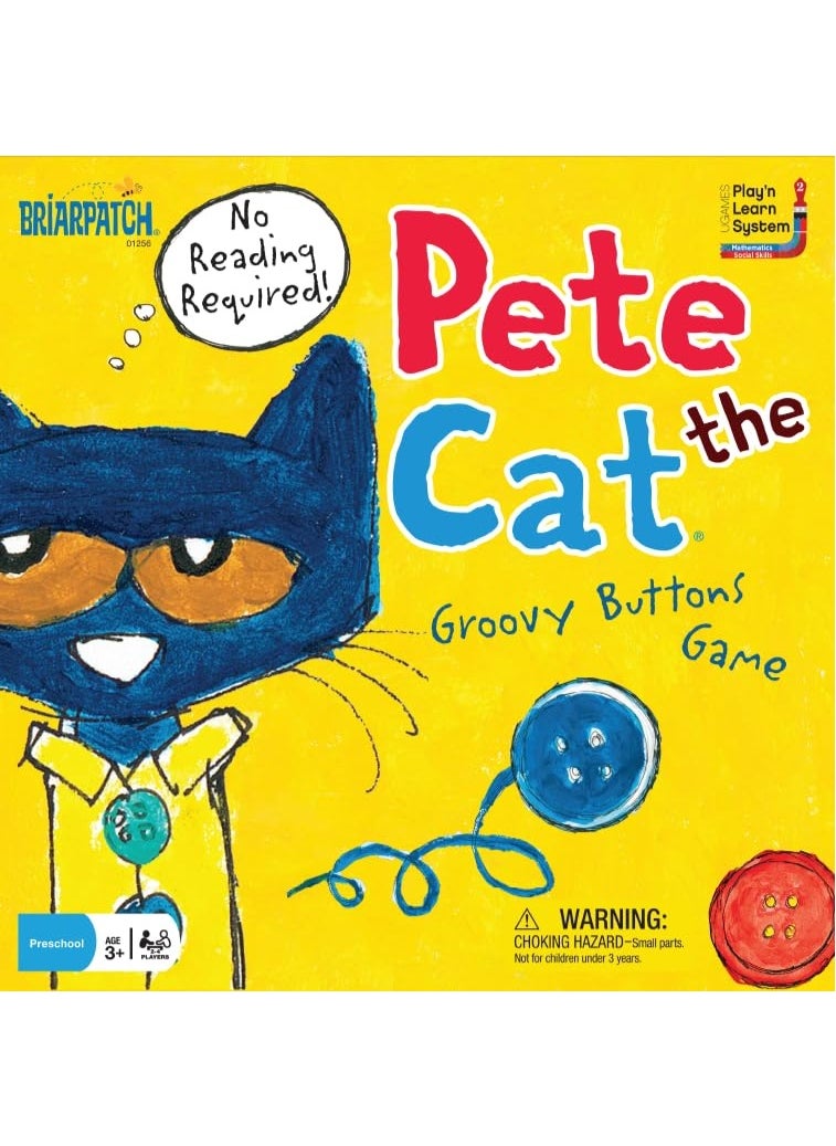Pete the Cat Groovy Buttons Game from Briarpatch, Collect Buttons and Fill Your Jar, For Ages 3 and Up and 2 to 4 Players