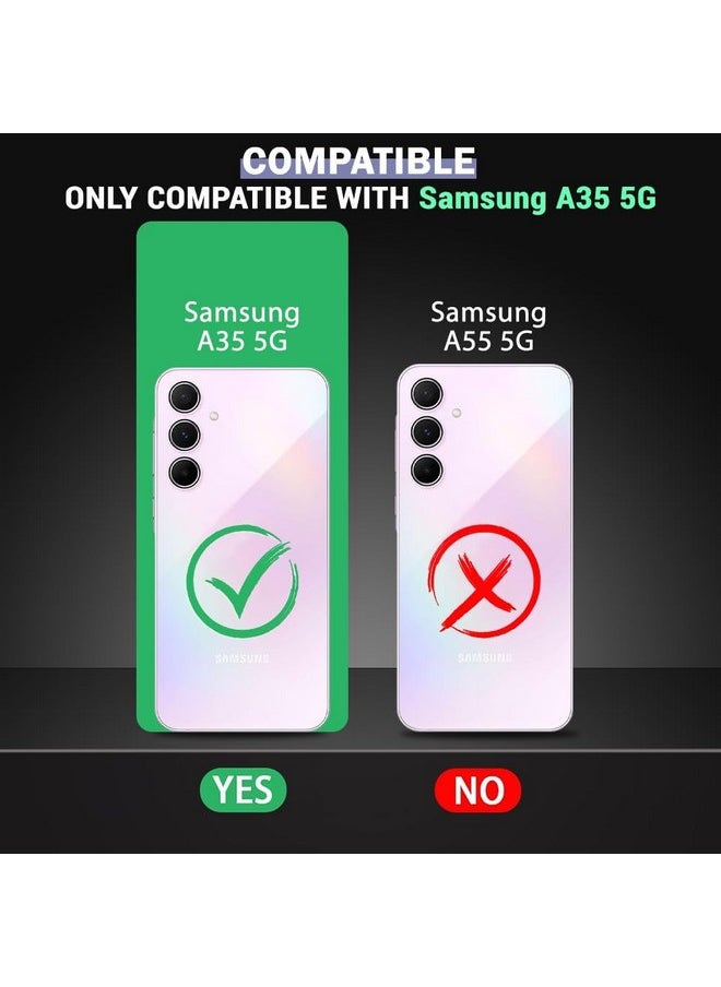 TheGiftKart Hybrid Shockproof Back Cover Case for Samsung Galaxy A35 5G | Stylish Camera Border | Electroplated Buttons | Crystal Clear Hard Back Case for Samsung A35 5G (TPU & PC, Purple Bumper)