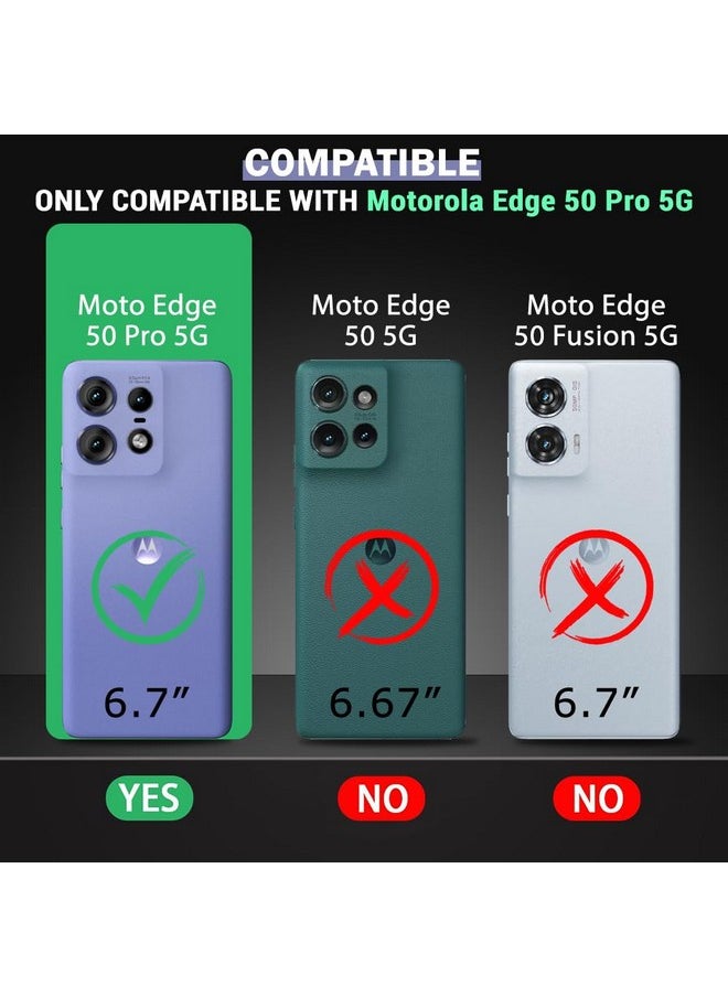 TheGiftKart Hybrid Shockproof Back Cover Case for Motorola Moto Edge 50 Pro 5G | Stylish Camera Border | Plated Buttons | Crystal Clear Hard Back Case for Moto Edge 50 Pro (TPU & PC, Purple Bumper)