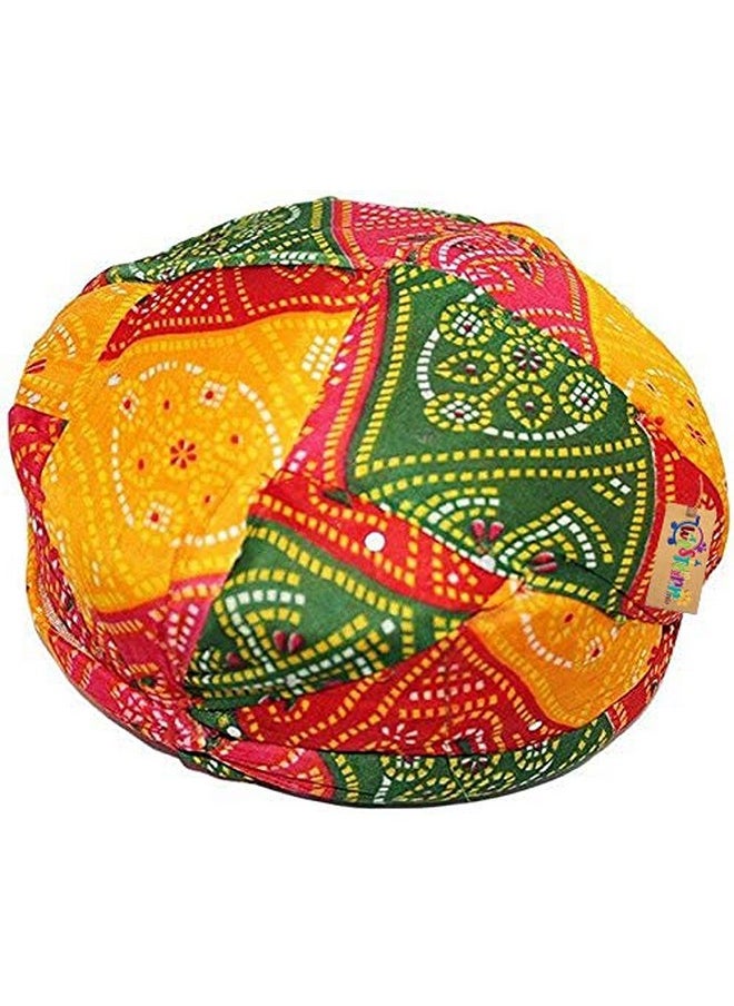 Western Era Rajasthani Traditional Pagdi Safa for Marriage Mehandi Holi Function Decoration for Kids, Men and Women (Free Size)
